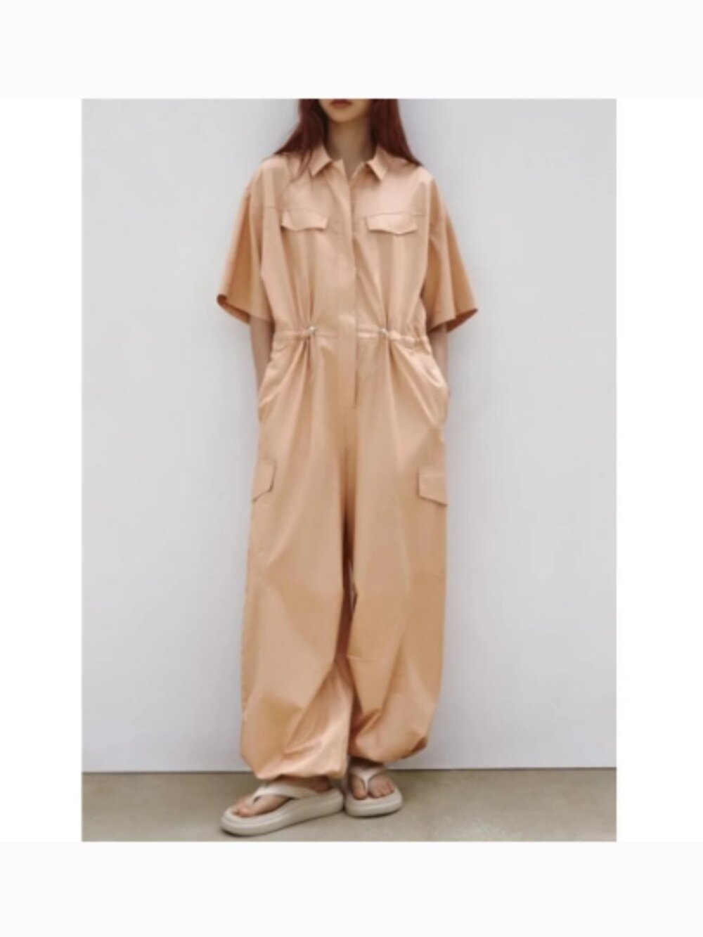 Zara Gabardine Utility Jumpsuit Women's Size XS